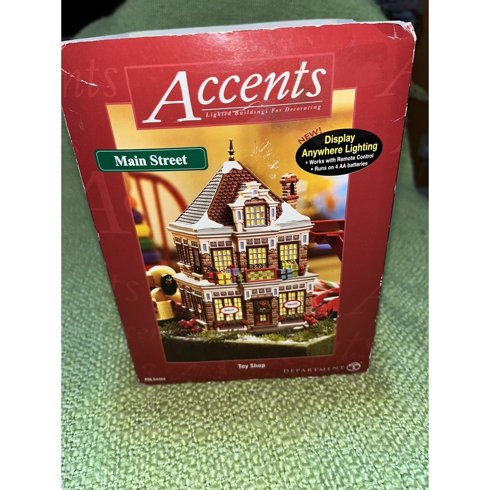 Dept 56 Accents Main Street Toy Shop ,Display Anywhere Lights, Works, in Box